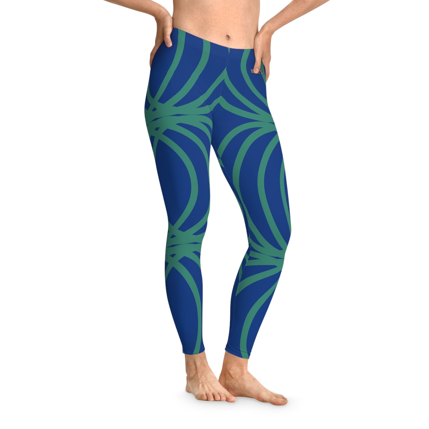 Circle Symetry Stretchy Leggings blue (YP5102)