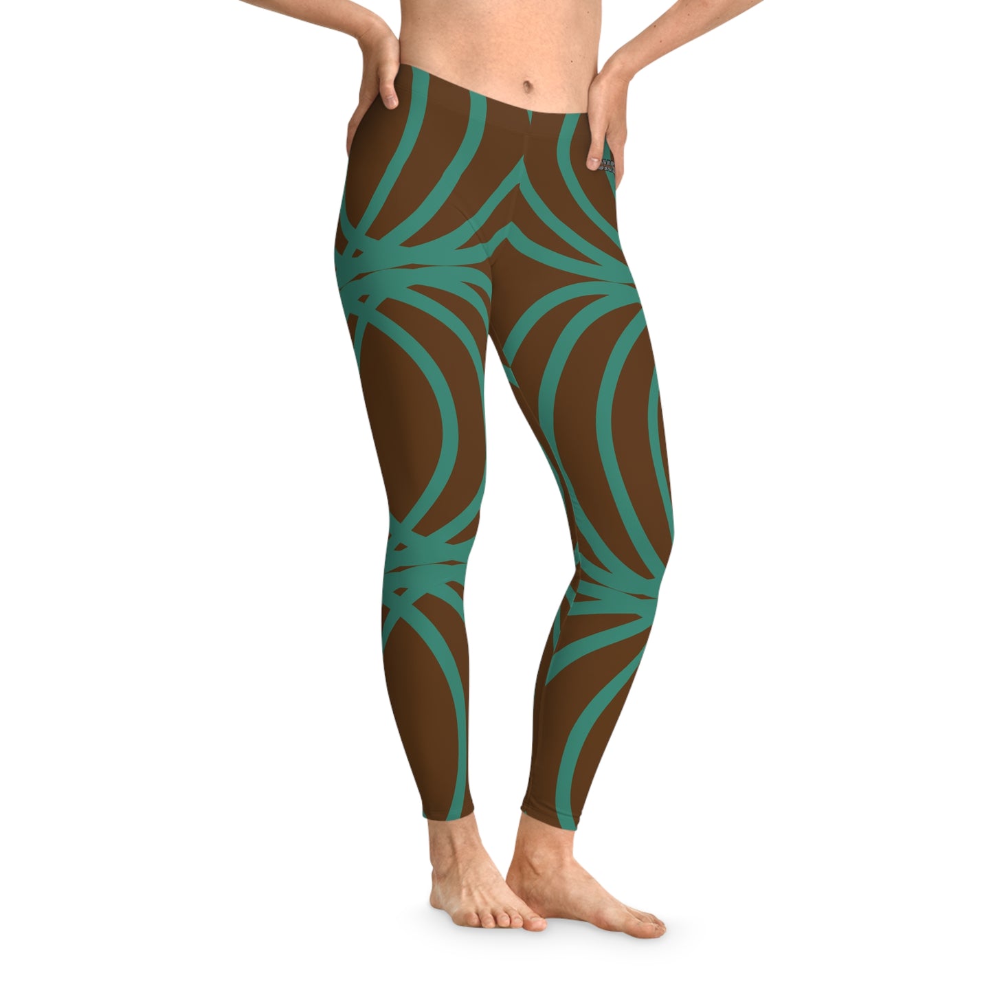 Circle Symetry Stretchy Leggings Brown (YP5100)