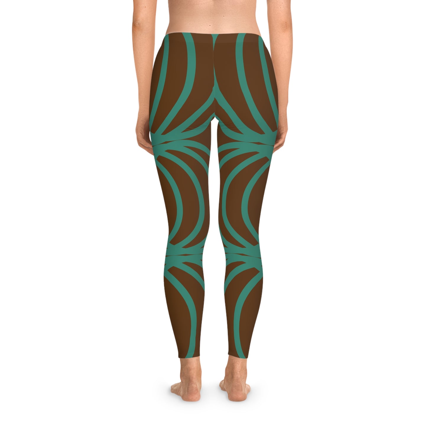 Circle Symetry Stretchy Leggings Brown (YP5100)