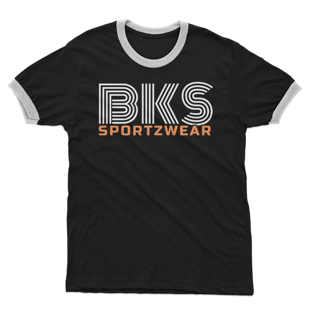 bks swirl sportzwear  Adult Ringer T-Shirt