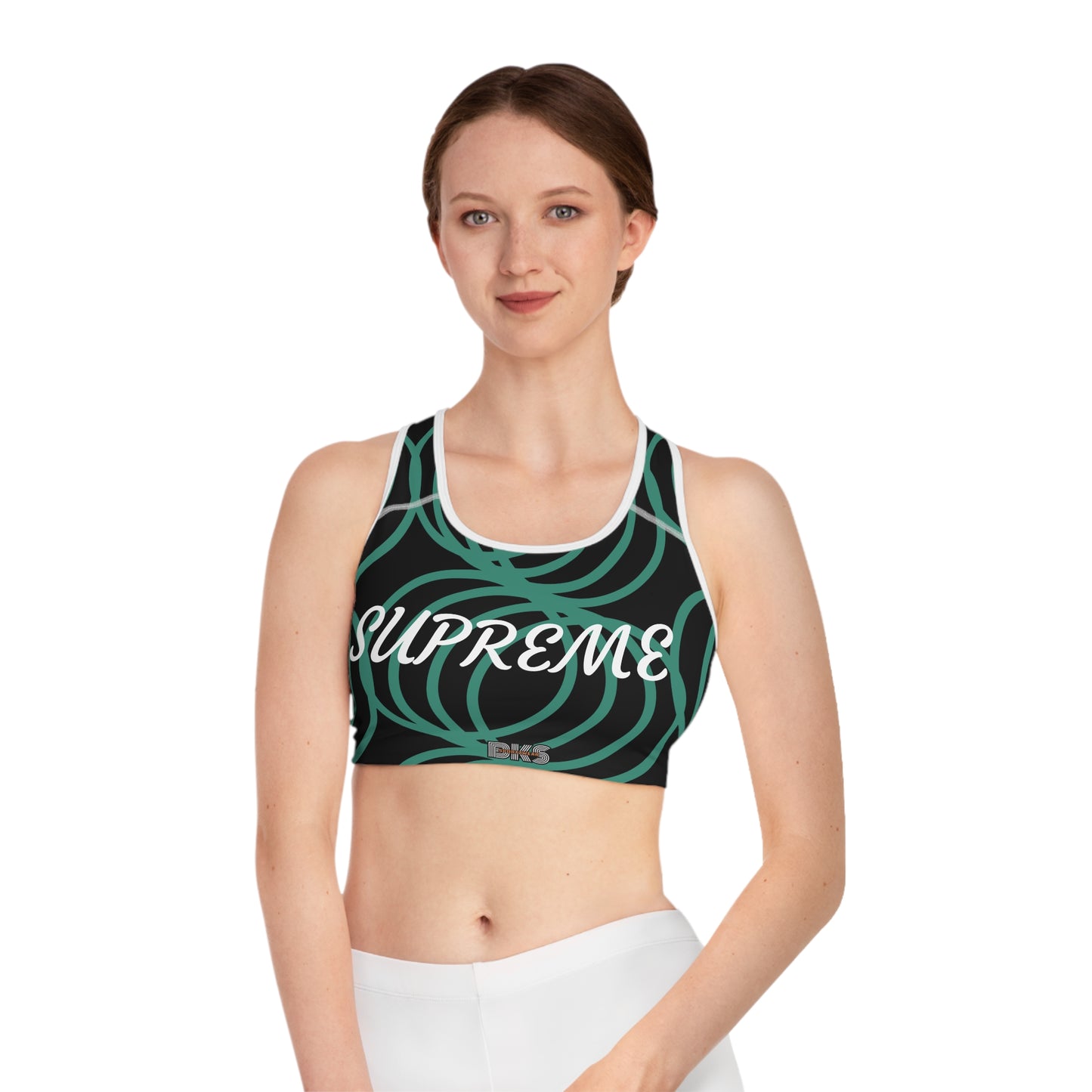 Circle Symetry Sports Bra green/blk ( SB 5001)