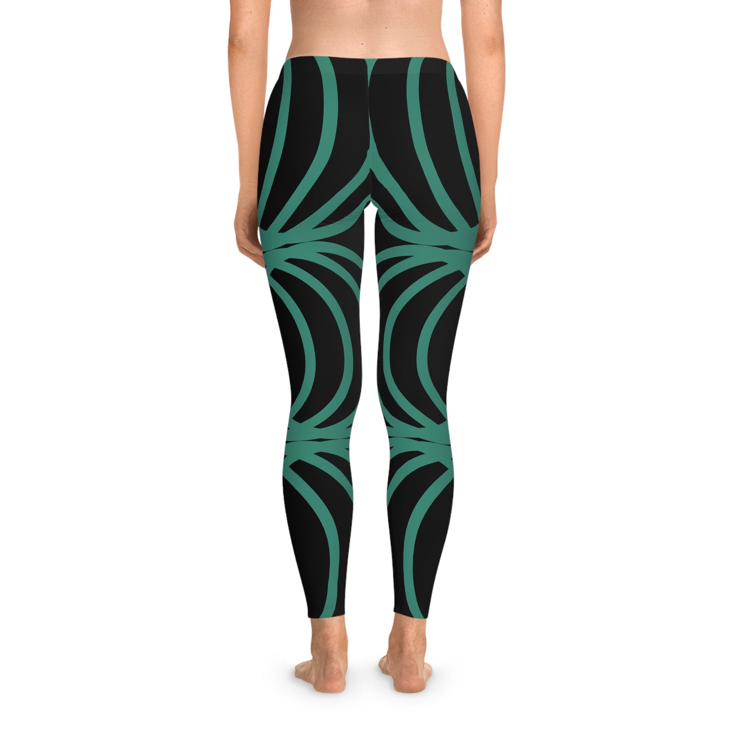 Circle Symetry Stretchy Leggings Black(YP5101)