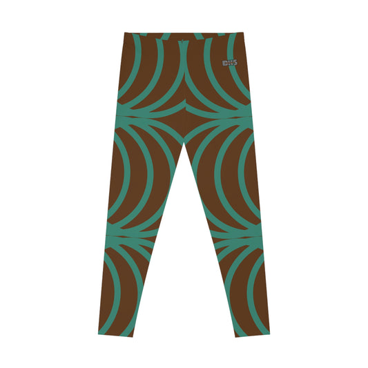 Circle Symetry Stretchy Leggings Brown (YP5100)