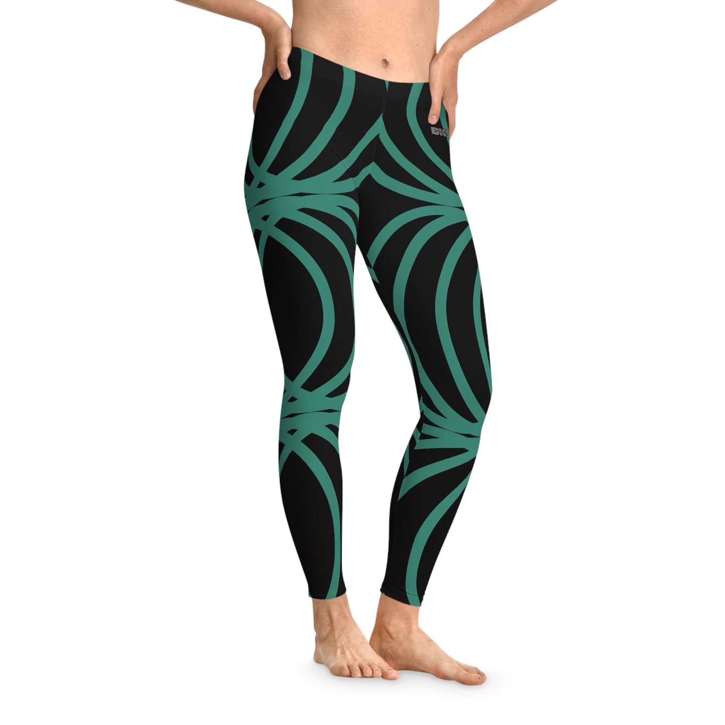 Circle Symetry Stretchy Leggings Black(YP5101)