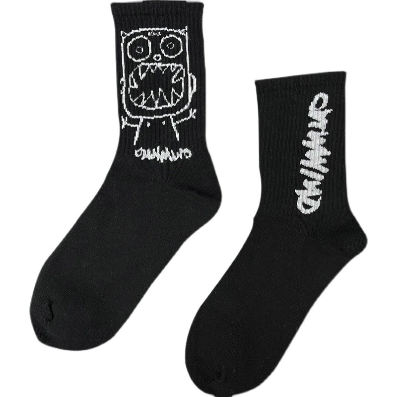 Mid-Calf High-Top Cartoon European and American Street Sesh Socks