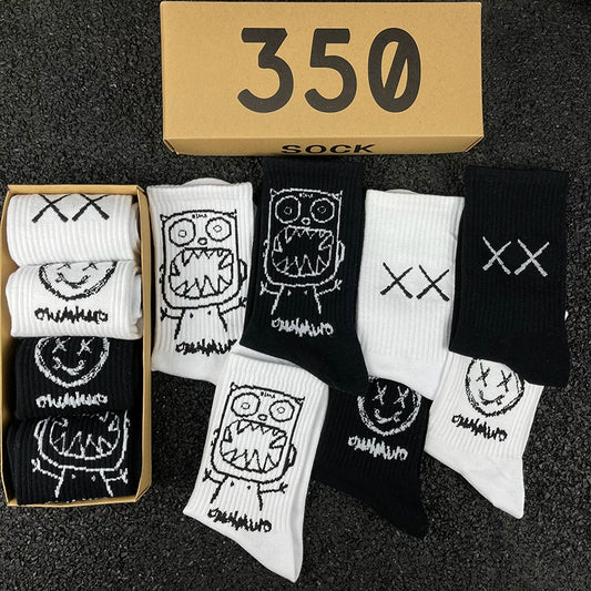 Mid-Calf High-Top Cartoon European and American Street Sesh Socks