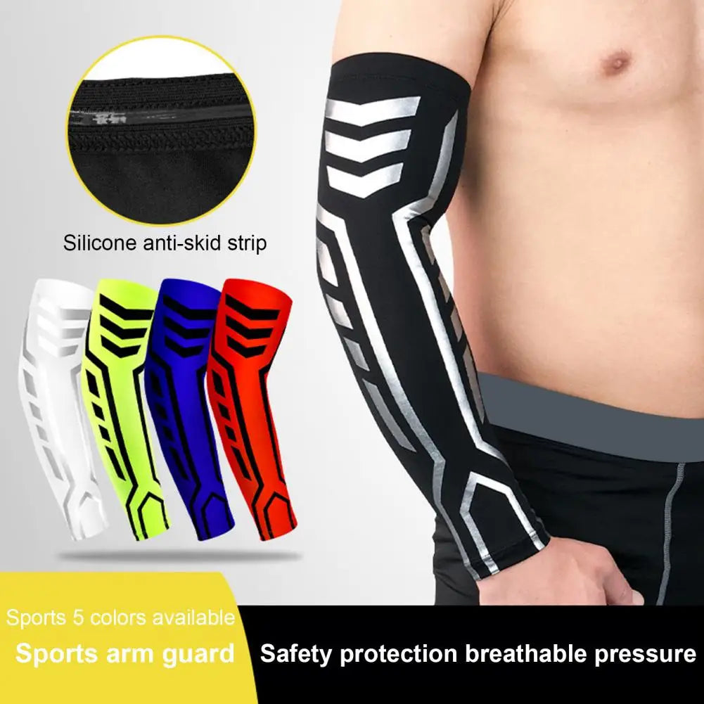 Cooling Compression Arm Sleeve Soft High Elastic Outdoors Sports Workout Arm Support Brace Protective Gear Sun Protection Sleeve