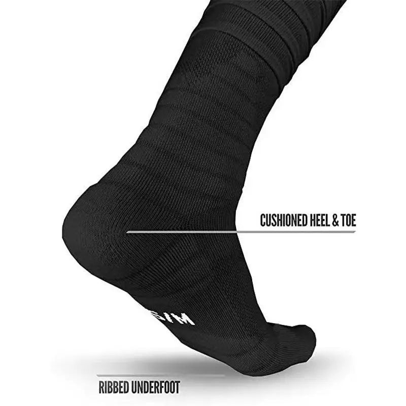 New Scrunch Padded Football Socks for Men/ Women Extra Athletic Long Sports Soccer Socks Knee High Socks Tube Sock Adults Youth